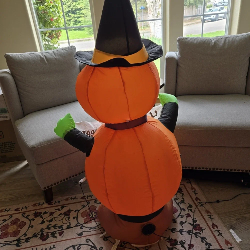 Light Up‎ Halloween Inflatable Pumpkin Witch 4ft Decor Works 
